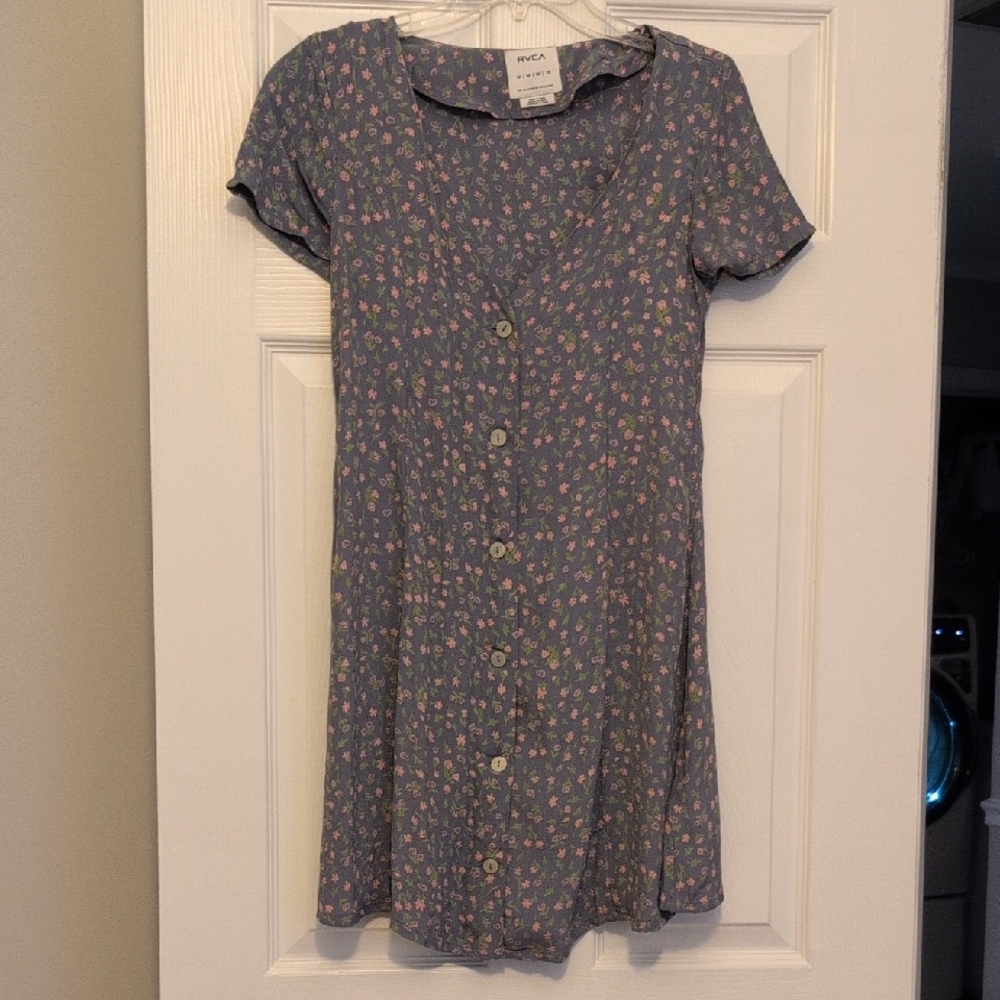 RVCA Women's Floral Dress - Blue and Pink